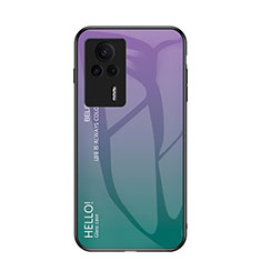 Coque Rebord Contour Silicone et Vitre Miroir Housse Etui Degrade Arc en Ciel LS1 pour Xiaomi Redmi K60E 5G Mixte