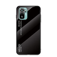 Coque Rebord Contour Silicone et Vitre Miroir Housse Etui Degrade Arc en Ciel LS1 pour Xiaomi Redmi Note 10S 4G Noir