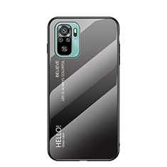 Coque Rebord Contour Silicone et Vitre Miroir Housse Etui Degrade Arc en Ciel LS1 pour Xiaomi Redmi Note 11 SE India 4G Gris Fonce