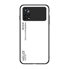 Coque Rebord Contour Silicone et Vitre Miroir Housse Etui Degrade Arc en Ciel LS1 pour Xiaomi Redmi Note 11E Pro 5G Blanc