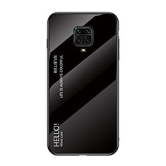 Coque Rebord Contour Silicone et Vitre Miroir Housse Etui Degrade Arc en Ciel LS1 pour Xiaomi Redmi Note 9S Noir