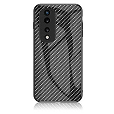 Coque Rebord Contour Silicone et Vitre Miroir Housse Etui Degrade Arc en Ciel LS2 pour Huawei Honor 70 Pro 5G Noir