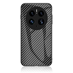 Coque Rebord Contour Silicone et Vitre Miroir Housse Etui Degrade Arc en Ciel LS2 pour Huawei Mate 50 Pro Noir