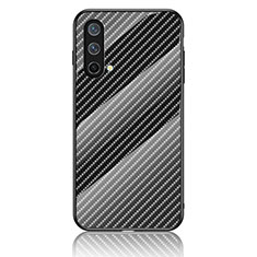 Coque Rebord Contour Silicone et Vitre Miroir Housse Etui Degrade Arc en Ciel LS2 pour OnePlus Nord CE 5G Noir