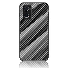 Coque Rebord Contour Silicone et Vitre Miroir Housse Etui Degrade Arc en Ciel LS2 pour Oppo A36 Noir