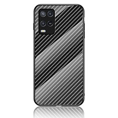 Coque Rebord Contour Silicone et Vitre Miroir Housse Etui Degrade Arc en Ciel LS2 pour Oppo A54 4G Noir