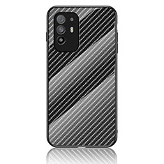 Coque Rebord Contour Silicone et Vitre Miroir Housse Etui Degrade Arc en Ciel LS2 pour Oppo A95 5G Noir