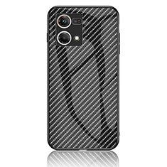 Coque Rebord Contour Silicone et Vitre Miroir Housse Etui Degrade Arc en Ciel LS2 pour Oppo F21s Pro 4G Noir