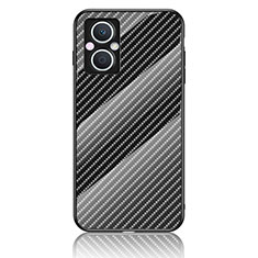 Coque Rebord Contour Silicone et Vitre Miroir Housse Etui Degrade Arc en Ciel LS2 pour Oppo F21s Pro 5G Noir