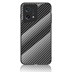 Coque Rebord Contour Silicone et Vitre Miroir Housse Etui Degrade Arc en Ciel LS2 pour Oppo Find X5 5G Noir