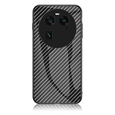 Coque Rebord Contour Silicone et Vitre Miroir Housse Etui Degrade Arc en Ciel LS2 pour Oppo Find X6 5G Noir