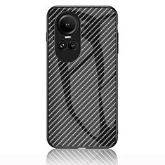 Coque Rebord Contour Silicone et Vitre Miroir Housse Etui Degrade Arc en Ciel LS2 pour Oppo Reno10 5G Noir