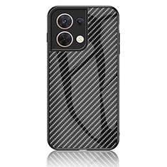 Coque Rebord Contour Silicone et Vitre Miroir Housse Etui Degrade Arc en Ciel LS2 pour Oppo Reno9 5G Noir