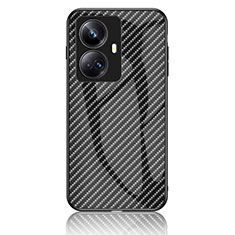 Coque Rebord Contour Silicone et Vitre Miroir Housse Etui Degrade Arc en Ciel LS2 pour Realme 10 Pro+ Plus 5G Noir