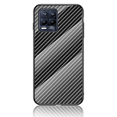 Coque Rebord Contour Silicone et Vitre Miroir Housse Etui Degrade Arc en Ciel LS2 pour Realme 8 4G Noir