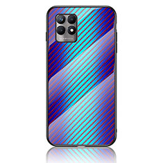 Coque Rebord Contour Silicone et Vitre Miroir Housse Etui Degrade Arc en Ciel LS2 pour Realme 8i Bleu