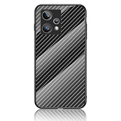 Coque Rebord Contour Silicone et Vitre Miroir Housse Etui Degrade Arc en Ciel LS2 pour Realme 9 Pro+ Plus 5G Noir