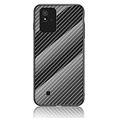 Coque Rebord Contour Silicone et Vitre Miroir Housse Etui Degrade Arc en Ciel LS2 pour Realme C20A Noir