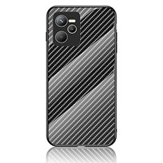 Coque Rebord Contour Silicone et Vitre Miroir Housse Etui Degrade Arc en Ciel LS2 pour Realme C35 Noir