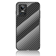 Coque Rebord Contour Silicone et Vitre Miroir Housse Etui Degrade Arc en Ciel LS2 pour Realme GT Neo3 5G Noir