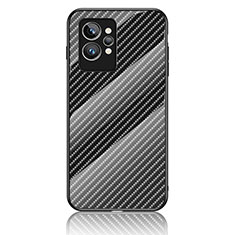 Coque Rebord Contour Silicone et Vitre Miroir Housse Etui Degrade Arc en Ciel LS2 pour Realme GT2 Pro 5G Noir