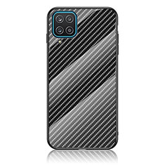 Coque Rebord Contour Silicone et Vitre Miroir Housse Etui Degrade Arc en Ciel LS2 pour Samsung Galaxy A12 Nacho Noir