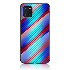 Coque Rebord Contour Silicone et Vitre Miroir Housse Etui Degrade Arc en Ciel LS2 pour Samsung Galaxy A81 Bleu