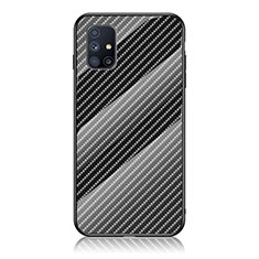 Coque Rebord Contour Silicone et Vitre Miroir Housse Etui Degrade Arc en Ciel LS2 pour Samsung Galaxy M51 Noir