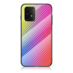 Coque Rebord Contour Silicone et Vitre Miroir Housse Etui Degrade Arc en Ciel LS2 pour Samsung Galaxy S10 Lite Rose