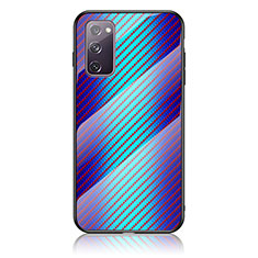 Coque Rebord Contour Silicone et Vitre Miroir Housse Etui Degrade Arc en Ciel LS2 pour Samsung Galaxy S20 FE (2022) 5G Bleu