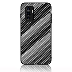 Coque Rebord Contour Silicone et Vitre Miroir Housse Etui Degrade Arc en Ciel LS2 pour Vivo V23e 5G Noir