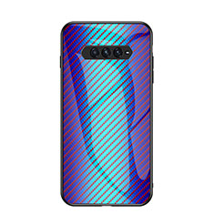 Coque Rebord Contour Silicone et Vitre Miroir Housse Etui Degrade Arc en Ciel LS2 pour Xiaomi Black Shark 4 5G Bleu