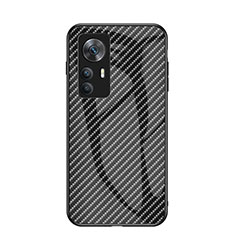 Coque Rebord Contour Silicone et Vitre Miroir Housse Etui Degrade Arc en Ciel LS2 pour Xiaomi Mi 12T 5G Noir