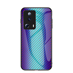 Coque Rebord Contour Silicone et Vitre Miroir Housse Etui Degrade Arc en Ciel LS2 pour Xiaomi Mi 13 Lite 5G Bleu