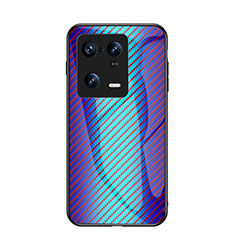 Coque Rebord Contour Silicone et Vitre Miroir Housse Etui Degrade Arc en Ciel LS2 pour Xiaomi Mi 13 Pro 5G Bleu