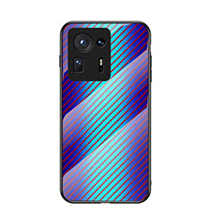 Coque Rebord Contour Silicone et Vitre Miroir Housse Etui Degrade Arc en Ciel LS2 pour Xiaomi Mi Mix 4 5G Bleu