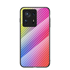 Coque Rebord Contour Silicone et Vitre Miroir Housse Etui Degrade Arc en Ciel LS2 pour Xiaomi Mi Mix 4 5G Rose