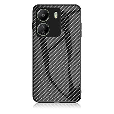 Coque Rebord Contour Silicone et Vitre Miroir Housse Etui Degrade Arc en Ciel LS2 pour Xiaomi Poco C65 Noir