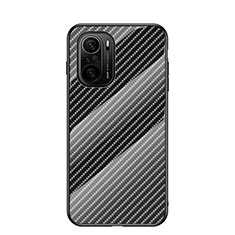 Coque Rebord Contour Silicone et Vitre Miroir Housse Etui Degrade Arc en Ciel LS2 pour Xiaomi Poco F3 5G Noir