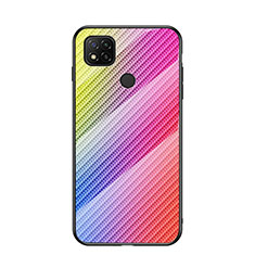 Coque Rebord Contour Silicone et Vitre Miroir Housse Etui Degrade Arc en Ciel LS2 pour Xiaomi Redmi 9 Activ Rose