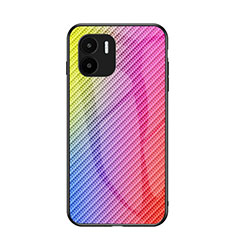 Coque Rebord Contour Silicone et Vitre Miroir Housse Etui Degrade Arc en Ciel LS2 pour Xiaomi Redmi A2 Rose