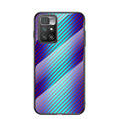 Coque Rebord Contour Silicone et Vitre Miroir Housse Etui Degrade Arc en Ciel LS2 pour Xiaomi Redmi Note 11 4G (2021) Bleu