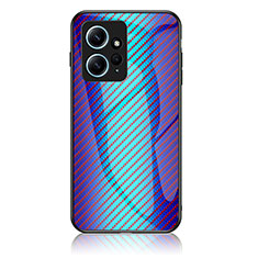 Coque Rebord Contour Silicone et Vitre Miroir Housse Etui Degrade Arc en Ciel LS2 pour Xiaomi Redmi Note 12 4G Bleu