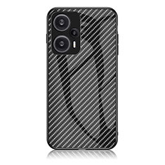 Coque Rebord Contour Silicone et Vitre Miroir Housse Etui Degrade Arc en Ciel LS2 pour Xiaomi Redmi Note 12 Turbo 5G Noir