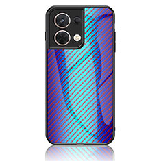 Coque Rebord Contour Silicone et Vitre Miroir Housse Etui Degrade Arc en Ciel LS2 pour Xiaomi Redmi Note 13 Pro 5G Bleu