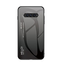 Coque Rebord Contour Silicone et Vitre Miroir Housse Etui Degrade Arc en Ciel LS3 pour Xiaomi Black Shark 4 5G Gris Fonce