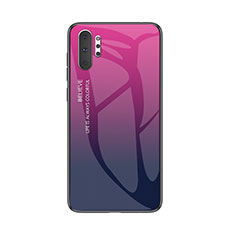 Coque Rebord Contour Silicone et Vitre Miroir Housse Etui Degrade Arc en Ciel M01 pour Samsung Galaxy Note 10 Plus Violet