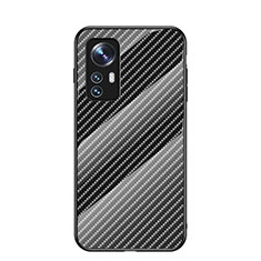 Coque Rebord Contour Silicone et Vitre Miroir Housse Etui Degrade Arc en Ciel M01 pour Xiaomi Mi 12 Pro 5G Noir