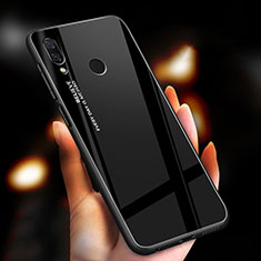 Coque Rebord Contour Silicone et Vitre Miroir Housse Etui Degrade Arc en Ciel M01 pour Xiaomi Redmi Note 7 Pro Noir