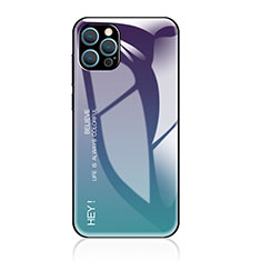 Coque Rebord Contour Silicone et Vitre Miroir Housse Etui Degrade Arc en Ciel pour Apple iPhone 14 Pro Max Violet